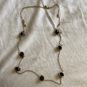 Costume necklace, black and gold